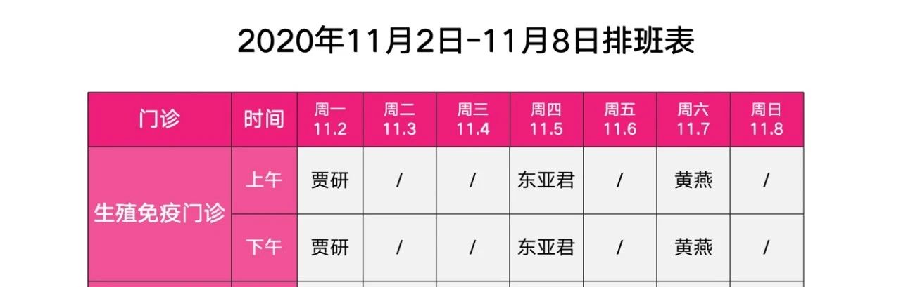 本周排班表