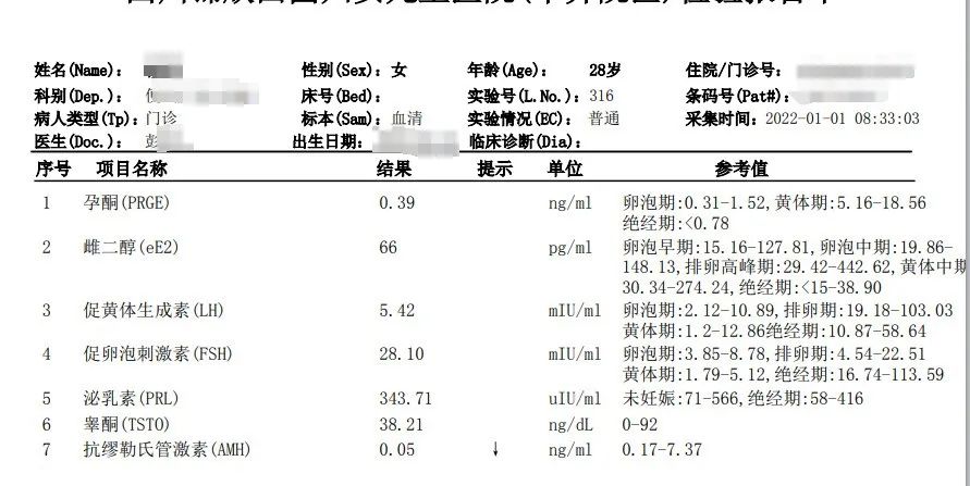 橙子 检查报告单