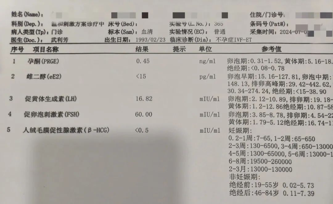 橙子 检查报告单