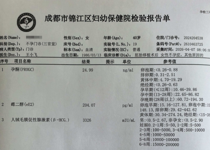 移植后王医生考虑到我路途遥远,喊我就在当地检查,减少跑动和花费,有任何问题和意见,他依然会在微信上指导我。不过我比较谨慎,前面还是来这边检查。